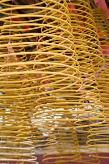 Incense hangs from the ceiling, the A Ma Temple, Macau, China, Asia
