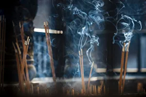 Closeup Shot Prints: Incense sticks, Yuantong Buddhist Temple, Kunming, Yunnan Province, China, Asia