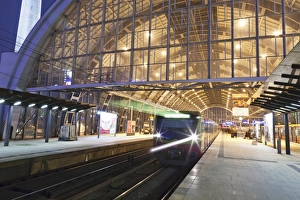 Images Dated 25th February 2009: Incoming train, Alexanderplatzs Bahn station, Berlin, Germany, Europe