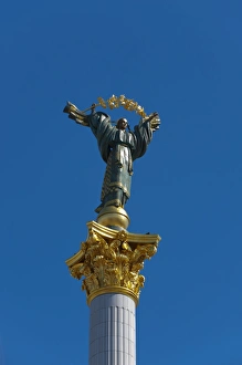 Kiev Prints: The Independence Monument, Independence Square, Kiev, Ukraine, Europe