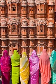 Sandstone Gallery: India, Rajasthan, Jaipur, Hawa Mahal, Palace of the Winds, built in 1799 the Palace of the Winds