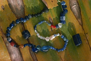 Jewellery Prints: Indian blue glass beads (pre-Columbian)