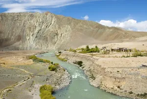 Routes Prints: Indus River valley, Leh district, Ladakh region, state of Jammu and Kashmir, India, Asia