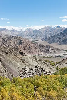 Monasteries Prints: Indus River valley viewed from the Tibetan Buddhist Hemis Monastery