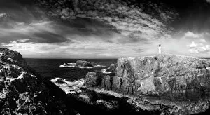 Images Dated 1st January 1970: Infrared image of lighthouse and coastal cliffs at Butt of Lewis, Isle of Lewis