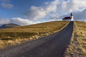 Images Dated 8th October 2008: Ingjaldsholl church at Hellisandur, on border of Snaefellsjokull National Park