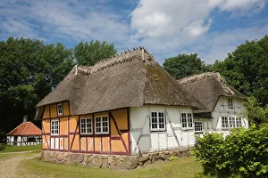 Public Space Prints: The Inn at Hjerl Hede Open Air Museum with the Smithy at left