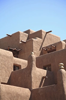 Adobe Prints: Inn at Loretto, Pueblo architecture, Santa Fe, New Mexico, United States of America