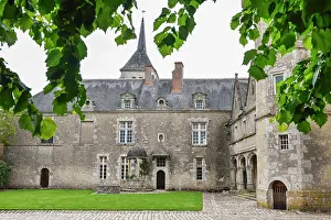 Chateau Prints: Inner courtyard, covered gallery