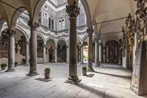 The inner courtyard of the Palazzo Medici Riccardi, Florence, UNESCO World Heritage Site
