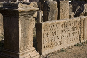 Images Dated 27th December 2007: Inscriptions at the museum, taken from the Roman site of Lambaesis, Algeria