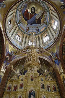 Inside one of the churches, Curchi Monastery, Curchi, Moldova, Europe