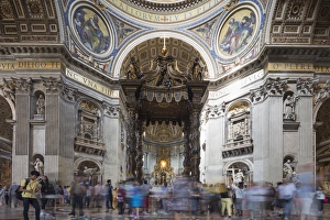 Inside St. Peters Basilica. Vatican City, UNESCO World Heritage Site, Rome, Lazio, Italy, Europe