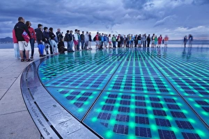Zadar Prints: Installation Greetings To The Sun by Nikola Basic at dusk