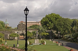 Manila Prints: Intamuros city, overview from the Fort Santiago, Manila, The Philippines