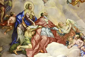 Vienna Prints: Intercession of Charles Borromeo supported by the Virgin Mary