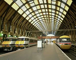 Images Dated 8th April 2008: Intercity trains and platform at Kings Cross station in London, England