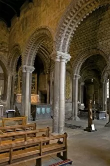 County Durham Collection: Interior of the 12th century Norman Romanesque Galilee Chapel, Durham Cathedral, County Durham