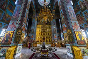 Chandelier Prints: Interior of Abakan Cathedral of the Transfiguration, Abakan, Republic of Khakassia