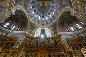 Chandelier Prints: Interior of the Alexander Nevsky Cathedral, Novosibirsk, Novosibirsk Oblast, Russia