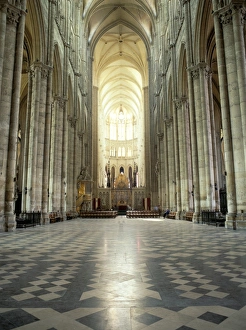 Nave Prints: Interior of Amiens cathedral, Amiens, UNESCO World Heritage Site, Nord, France, Europe