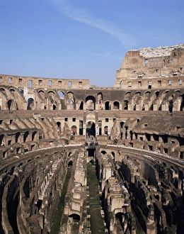 Colosseum Prints: Interior of the arena and the cavea