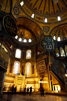 Interior of Aya Sofya (Church of the Divine Wisdom), Istanbul, Turkey, Europe