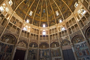 Baptisteries Prints: Interior of the Baptistry, Parma, Emilia Romagna, Italy, Europe