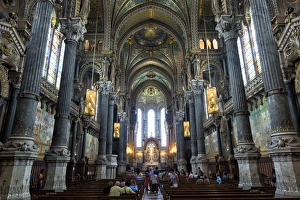 Interior, Basilica Notre-Dame de Fourviere, UNESCO World Heritage Site, Lyon, Rhone