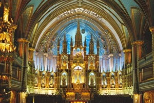 Montreal Prints: Interior, Basilica of Notre Dame, Montreal, Quebec Province, Canada