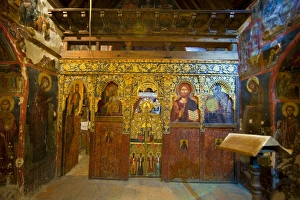 Images Dated 11th March 2008: Interior of a beautiful Byzantine church in the Troodos Mountains, UNESCO World Heritage Site