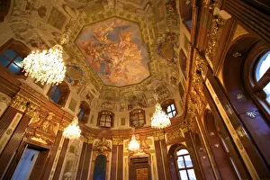 Chandelier Prints: Interior of Belvedere Palace, UNESCO World Heritage Site, Vienna, Austria, Europe