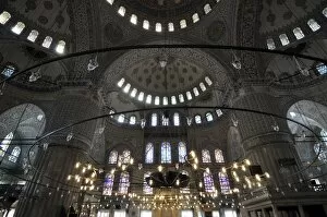Images Dated 29th May 2009: Interior, Blue Mosque (Sultan Ahmet), Istanbul, Turkey, Europe