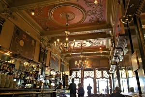 Cafe Culture Prints: Interior of Cafe Brasileira, Chiado, Lisbon, Portugal, South West Europe