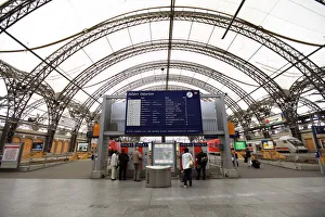 Medium Group Of People Prints: Interior, Central Railway Station, Dresden, Saxony, Germany, Europe