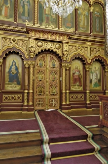 Lithuanian Prints: Interior of the Church of the Holy Mother of God