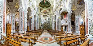 Sicily Prints: Interior of The Church of Saint Mary of Gesu (Chiesa del Gesu) (Casa Professa)
