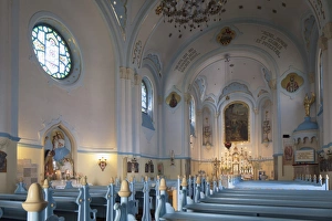 Slovakia Prints: Interior of Church of St. Elizabeth (Blue Church), Bratislava, Slovakia, Europe