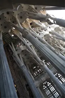 Tilt Prints: Interior with columns and windows, La Sagrada Familia church, Barcelona