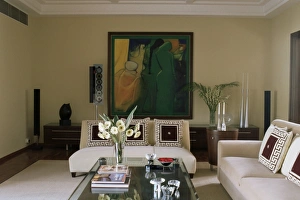 New Delhi Prints: Interior of contemporary home of a wealthy owner from
