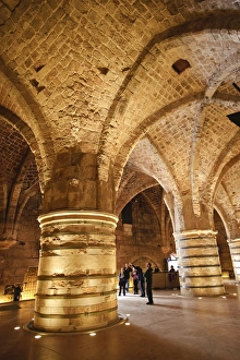 Israeli Prints: Interior of the Crusader Castle, Akko (Acre), Israel, Middle East