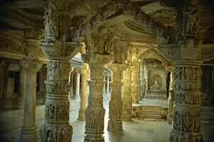 Interior, Dillawara Temple, Mount Abu, Rajasthan state, India, Asia