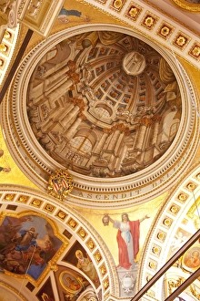 Rabat Prints: Interior of dome, Gozo Cathedral, Rabat (Victoria), Gozo, Malta, Europe