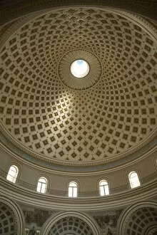 Images Dated 14th October 2008: Interior of the Dome, Mosta, Malta, Europe