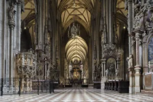 Vienna Prints: The interior of Domkirche Saint Stephan Cathedral, Vienna, Austria, Europe
