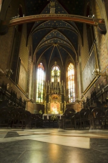 Polish Prints: Interior of a Franciscan church