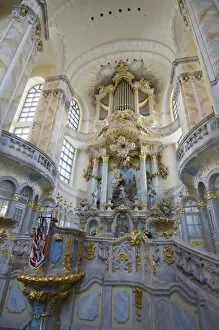 Interior of Frauenkirche (Church of Our Lady), Dresden, Saxony, Germany, Europe