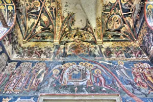 Frescos Prints: Interior Frescoes, Moldovita Monastery, 1532, UNESCO World Heritage Site, Vatra Moldovitei