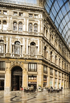 Cafe Culture Prints: Interior of Galleria Umberto I, Naples, Campania, Italy, Europe