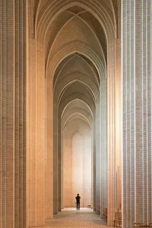 Adults Prints: Interior of Grundvigs Church, Bispebjerg, Copenhagen, Denmark, Scandinavia, Europe